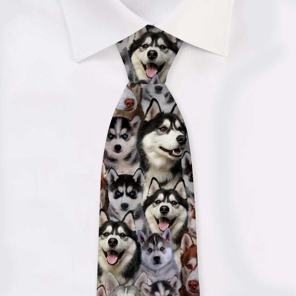 A Bunch Of Huskies Tie For Men/Great Gift Idea For Christmas