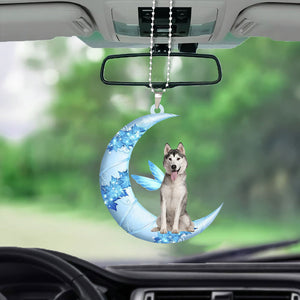 Husky Angel From The Moon Car Hanging Ornament