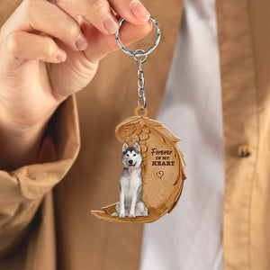 Husky In My Heart Flat Acrylic Keychain