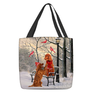 Irish Setter Hello Christmas/Winter/New Year Tote Bag