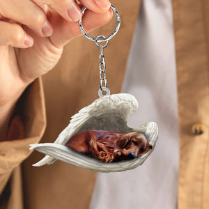Irish Setter Sleeping Angel Acrylic Keychain