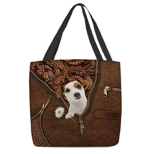 Jack Russell Terrier 2 Holding Daisy Tote Bag