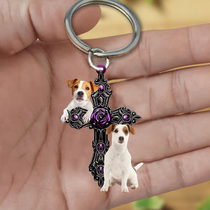 Jack Russell Pray For God Acrylic Keychain