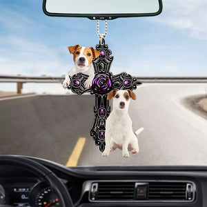 Jack Russell Terrier Pray For God Car Hanging Ornament
