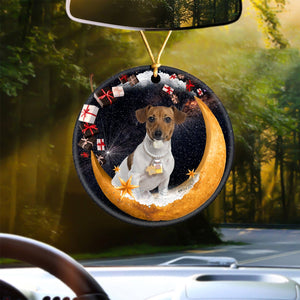 Jack Russell Terrier Fashion Moon Car Hanging Ceramic Ornament