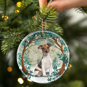 Jack Russell Terrier Among Forest Porcelain/Ceramic Ornament