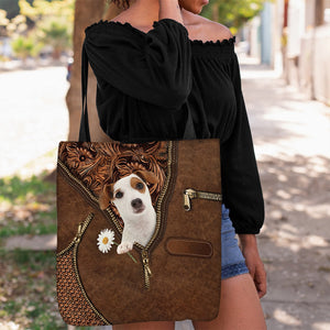 Jack Russell Terrier02 Holding Daisy Tote Bag