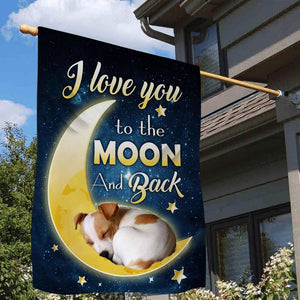 Jack Russell Terrier I Love You To The Moon And Back Garden Flag
