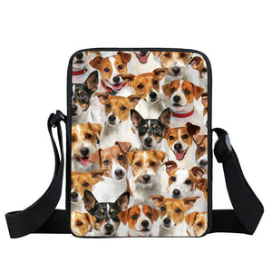 A Bunch Of Jack Russell Terriers Oxford Cloth Zipped Messenger Bag