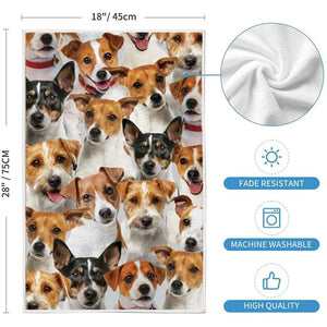 A Bunch Of Jack Russell Terriers Kitchen Towel