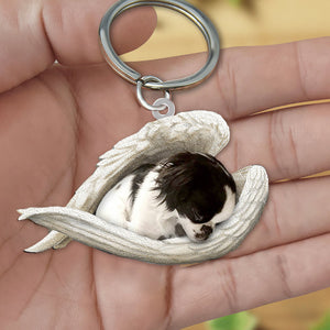 Japanese Chin1 Sleeping Angel Acrylic Keychain