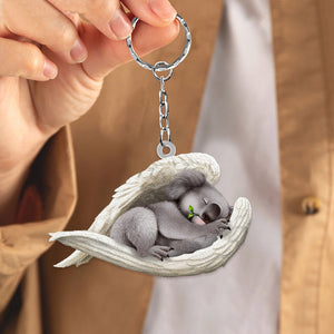 Koala Sleeping Angel Acrylic Keychain
