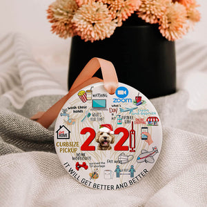 Labradoodle Covid Commemorative Ornament 2021 Christmas Tree Ornaments