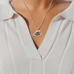 Labradoodle Sleeping Angel Stainless Steel Necklace