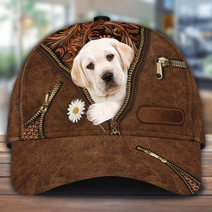 Labradoodle Holding Daisy Unisex Cap