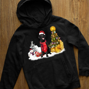 Unisex Merry Christmas Black Labrador Retriever Hoodie