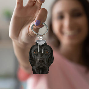 Labrador Black 3D Graphic Hoodie Acrylic Keychain