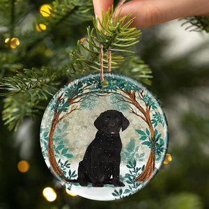 Labrador Puppy Among Forest Porcelain/Ceramic Ornament