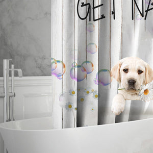 Labrador Retriever08 Get Naked Daisy Shower Curtain