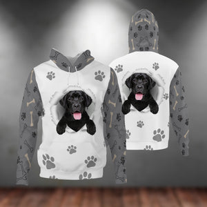 Black Labrador Retriever-Paw Dog Unisex Hoodie