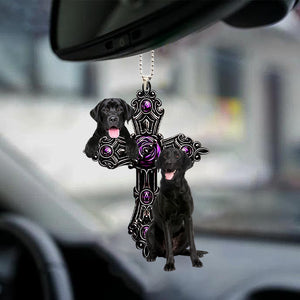 Labrador Retriever 2 Pray For God Car Hanging Ornament