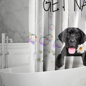 Labrador Retriever 2 Get Naked Daisy Shower Curtain
