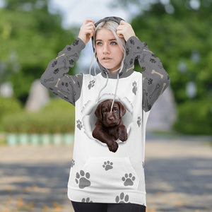 Chocolate Labrador Retriever-Paw Dog Unisex Hoodie