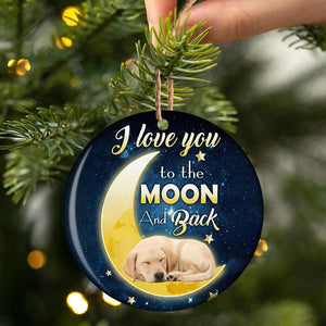 Labrador Retriever I Love You To The Moon And Back Porcelain/Ceramic Ornament