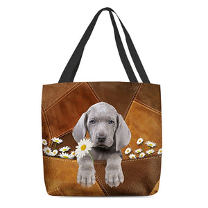 Lavado 2 Dog Holding Daisy All Over Printed Tote Bag