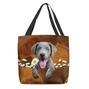 Lavado Dog Holding Daisy All Over Printed Tote Bag