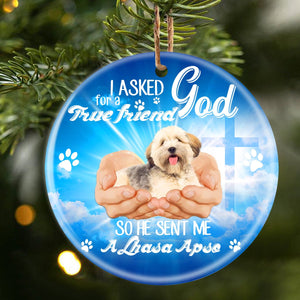 God Send Me A/An Lhasa Apso Porcelain/Ceramic Ornament