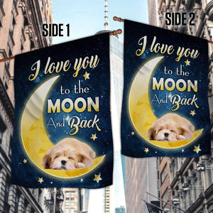 Lhasa Apso I Love You To The Moon And Back Garden Flag