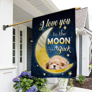 Lhasa Apso I Love You To The Moon And Back Garden Flag