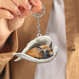 Malinois Sleeping Angel Acrylic Keychain