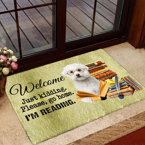 Maltese Doormat-Welcome.Just kidding. Please, go home. I'm Reading.