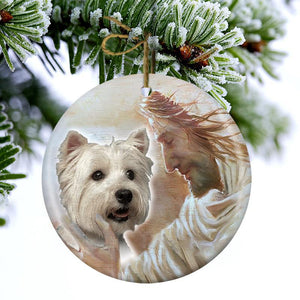 New Release -Maltese 02 With God Porcelain/Ceramic Ornament