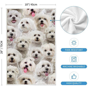 A Bunch Of Malteses Kitchen Towel