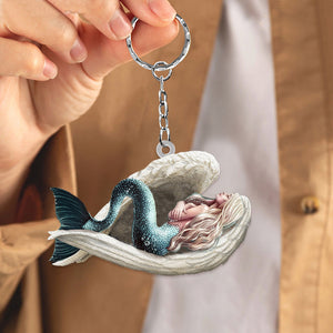 Mermaid Sleeping Angel Acrylic Keychain