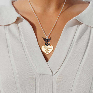 Miniature Pincher -What Greater Gift Than The Love Of Dog Stainless Steel Necklace