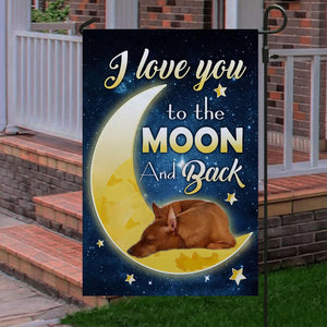 Miniature Pinscher I Love You To The Moon And Back Garden Flag