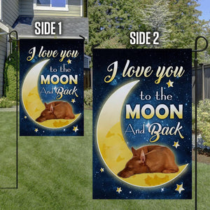Miniature Pinscher I Love You To The Moon And Back Garden Flag
