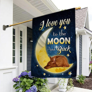 Miniature Pinscher I Love You To The Moon And Back Garden Flag