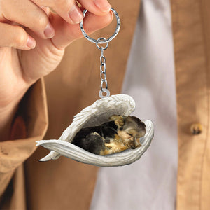 Morkie1 Sleeping Angel Acrylic Keychain