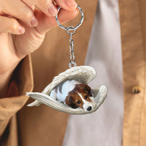 Nederlandse Kooikerhondje1 Sleeping Angel Acrylic Keychain