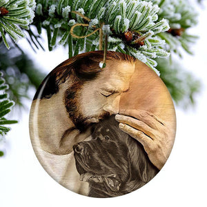 Newfoundland With Jesus Porcelain/Ceramic Ornament