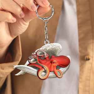 Octopus Sleeping Angel Acrylic Keychain