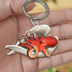 Octopus Sleeping Angel Acrylic Keychain