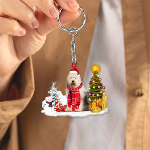 Old English Sheepdog Early Merry Christma Acrylic Keychain