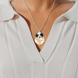 Old English Sheepdog -What Greater Gift Than The Love Of Dog Stainless Steel Necklace