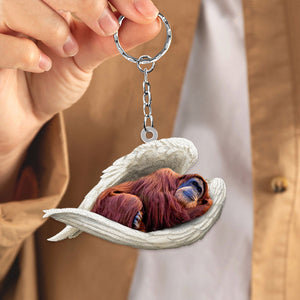 Orangutan Sleeping Angel Acrylic Keychain